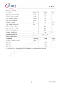 BCR 141S H6727 Datasheet Page 2