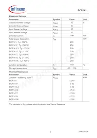 BCR 141T E6327 Datasheet Page 2