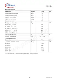 BCR 142T E6327 Datasheet Page 2