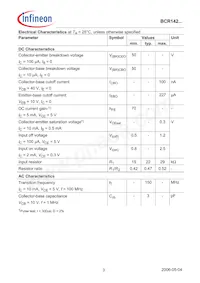 BCR 142T E6327 Datasheet Page 3