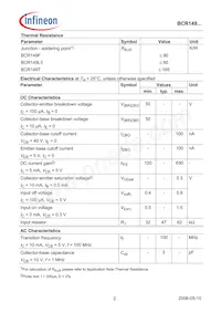 BCR 149T E6327 Datasheet Page 2