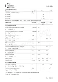 BCR 164T E6327 Datasheet Page 2
