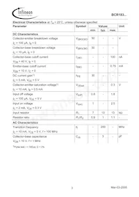 BCR 183T E6327 Datasheet Page 3