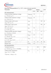 BCR 191T E6327 Datasheet Page 3