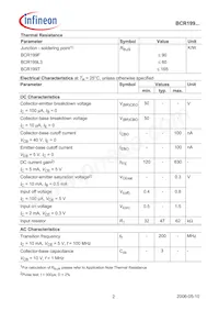 BCR 199T E6327 Datasheet Page 2