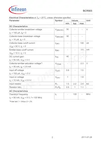 BCR503E6393HTSA1 Datasheet Page 2