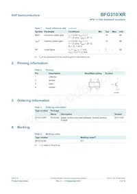 BFG310/XR Datasheet Page 2