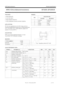 BFG505 Datasheet Pagina 2