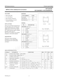 BFG540W/XR Datasheet Page 2