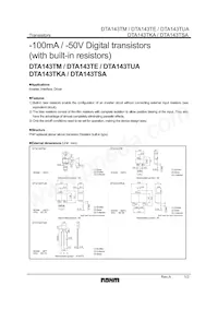 DTA143TSATP Datasheet Cover