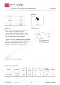 DTB113ECT116 Datasheet Cover