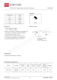 DTB113ZCT116 Datasheet Cover