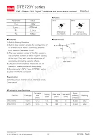 DTB723YMT2L Datasheet Copertura