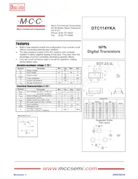 DTC114YKA-TP Datenblatt Cover