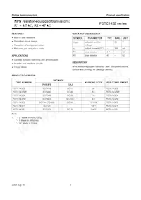 PDTC143ZS Datasheet Pagina 2