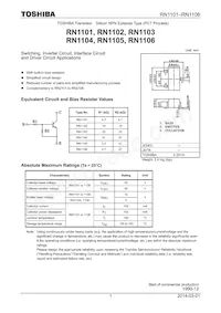 RN1101ACT(TPL3) Datasheet Cover
