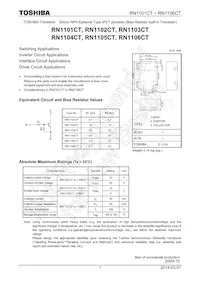 RN1106CT(TPL3) Datenblatt Cover