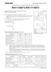 RN1110MFV Datasheet Copertura