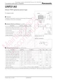 UNR31A000L Datasheet Cover