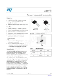 ACST12-7SG Datasheet Cover