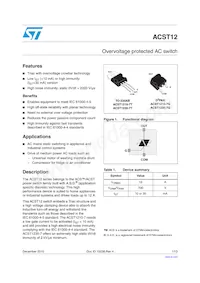 ACST1235-7T Datasheet Cover
