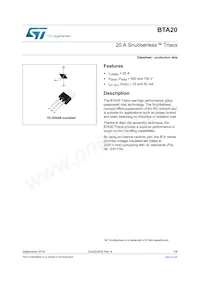 BTA20-700BWRG Datasheet Cover
