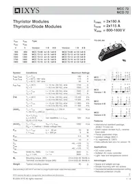 MCC72-18IO1B Datasheet Cover