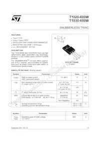 T1030-600W Datasheet Cover