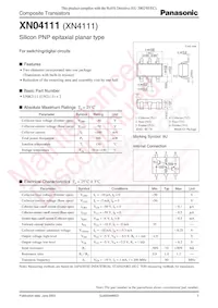 XN0411100L Datasheet Cover