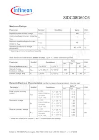 SIDC08D60C6Y Datasheet Page 2