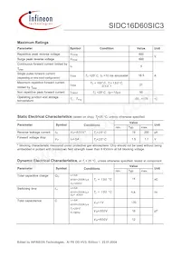 SIDC16D60SIC3 Datasheet Page 2