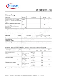 SIDC20D60C6 Datasheet Page 2