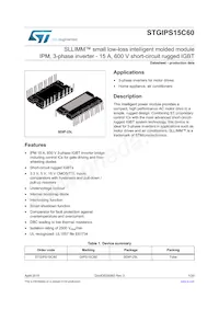 STGIPS15C60 Datasheet Cover
