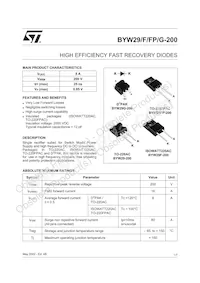 BYW29-200 Datasheet Cover