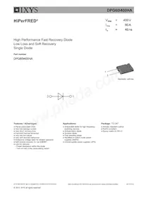 DPG60I400HA Datasheet Cover