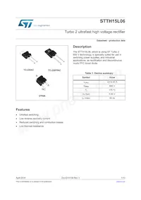 STTH15L06G Datasheet Cover