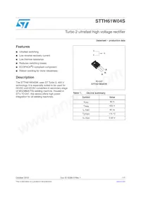 STTH61W04SW Datasheet Cover