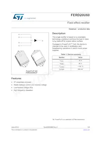 FERD20U60DJF-TR 데이터 시트 표지