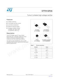 STTH12R06D Datasheet Cover