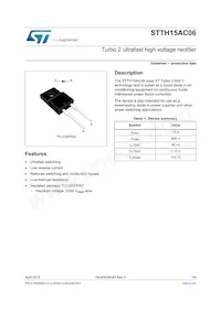 STTH15AC06FP Datasheet Cover