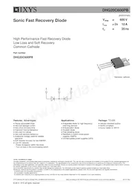 DHG20C600PB Datasheet Cover