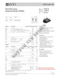 DSEI2X30-10P Datasheet Cover