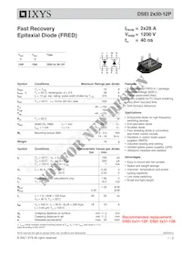 DSEI2X30-12P Datasheet Cover