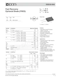 DSEI30-06A Datasheet Cover