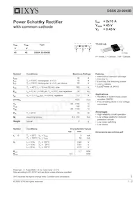 DSSK20-0045B Datasheet Cover