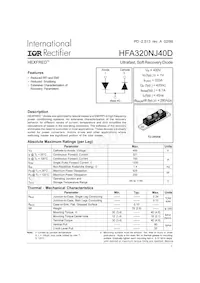 HFA320NJ40D Datasheet Cover
