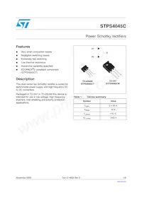 STPS4045CP Datasheet Cover