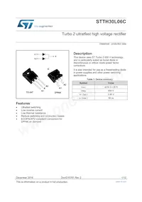 STTH30L06CG Datasheet Cover