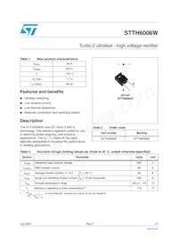 STTH6006W Datasheet Cover