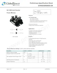 GHXS030A060S-D4 Datasheet Cover